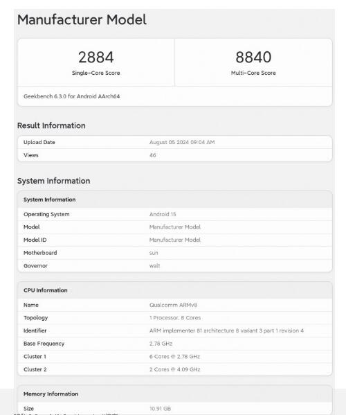  8 Gen 4Geekbench  С15ϵн׷ 